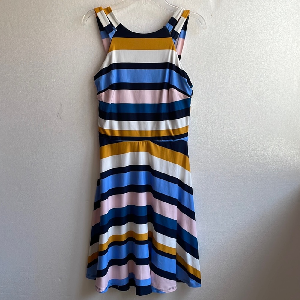 NWT IZ Byer striped super soft fit & flare tank dress size small